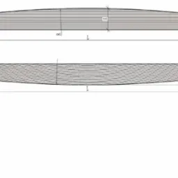 Schemat techniczny belki z drewna klejonego warstwowo KVH/BSH, przedstawiający wymiary i kształt elementu.